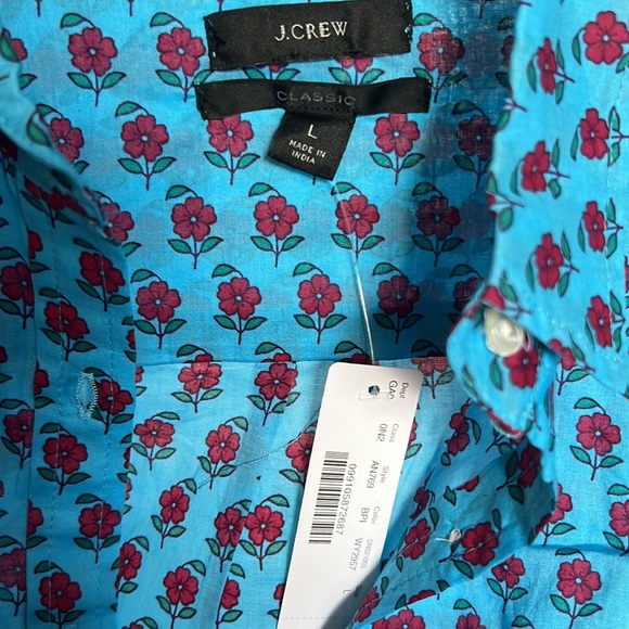 Gorgeous ❤️ J. CREW classic popover shirt in block print overlay NWT - Picture 8 of 10